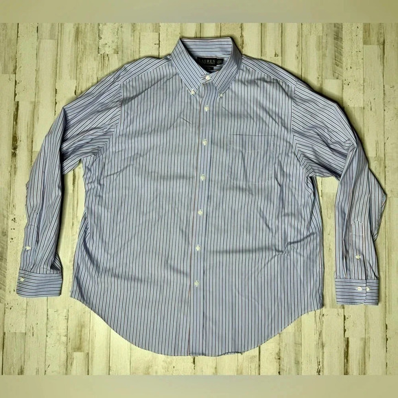 Lauren Ralph Lauren Other - Lauren Ralph Lauren Dress Shirt Mens 17.5 36/37 Blue White Stripe Button Up